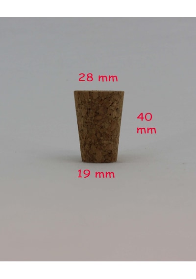 No 4 Küçük Konik Mantar Tıpası 28X23X40 Mm Çok Renkli