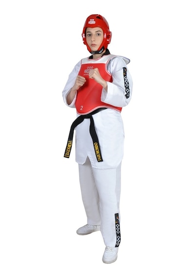 Haşadospormalzemeler Haşado Safeguard Taekwondo Vücut Göğüs Koruyucu Yelek Kırmızı - Mavi