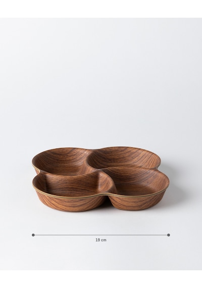 Migne Dört Bölmeli Çerezlik - Kahverengi - 19 Cm 8684427298268
