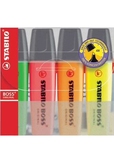 Stabilo Boss Original Fosforlu Kalem 4'lü Paket 70/4 Çok Renkli