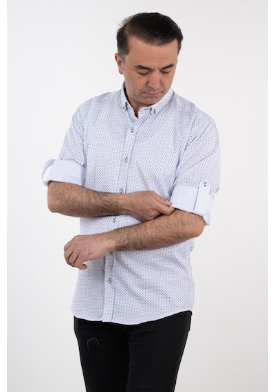 Slim Fit Erkek Gömlek-Beyaz-L Beyaz
