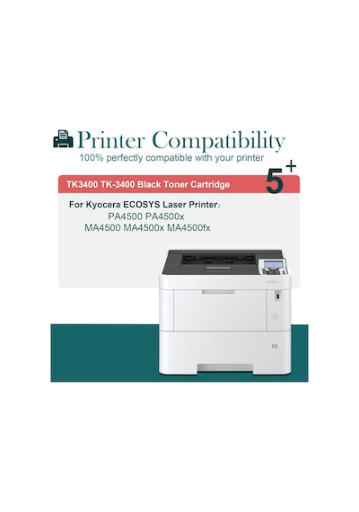 Tk3400 Tk-3400 Siyah Toner Kartuşu 1t0c0y0nl0 12500 Sayfalar Kyocera Ecosys Pa4500 Pa4500x Ma4500 Ma4500x Ma4500fx Laze
