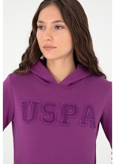 U.S. Polo Assn. Kadın Menekşe Basic Kapüşonlu Sweatshirt 50296931-VR037