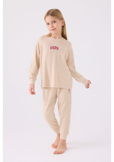 U.s. Polo Assn Kız Çocuk Krem Pijama Takımı Us1987-c-v1 KREM