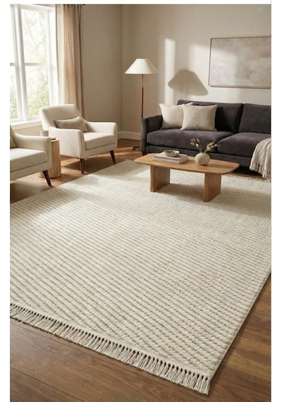 Dizayn 1063 Vizon Kaymaz Taban Koridor Halısı Kesme Yolluk Mutfak Halısı Modern Salon Halısı Beyaz