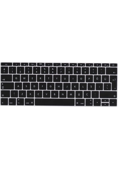 Apple Uyumlu MacBook 13.3’ New Pro A1708 Zore Klavye Koruyucu Silikon Ped Siyah