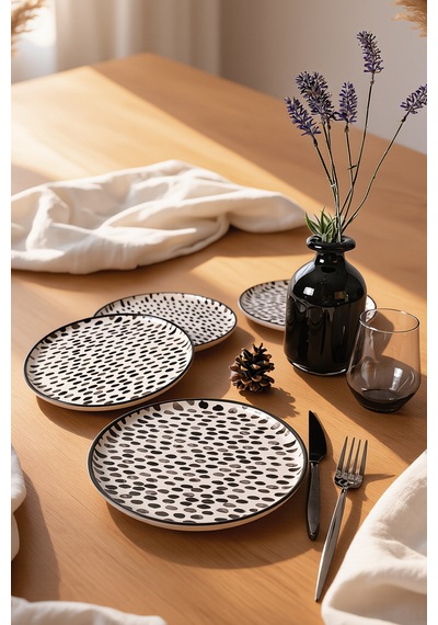 Keramika Shadow Nordic Pasta Tabağı 22 Cm 4 Adet 21434 Çok Renkli