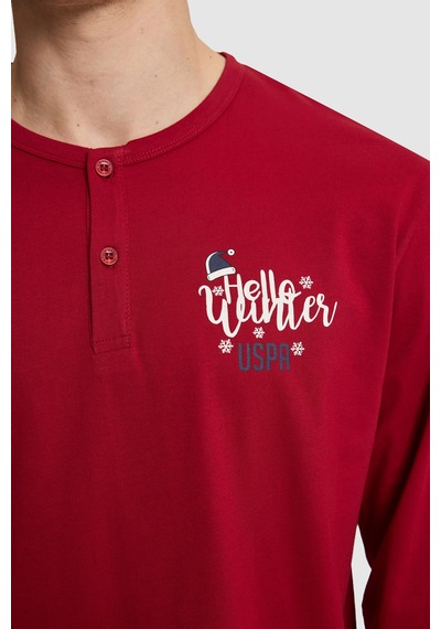 U.S. Polo Assn. Erkek Bordo Pijama Takımı 50333266-vr014