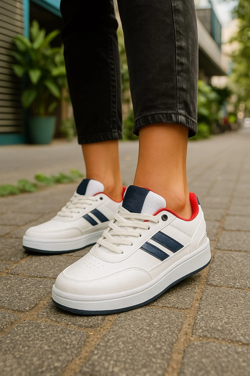 Günlük Erkek Sneaker Bağcıklı Oval Burun Dikiş Detay Tırtıklı Taban Bilek Destekli Spor Ayakkabı 351 Beyaz - Laci - Kırmızı Günlük Erkek Sneaker Bağcıklı Oval Burun Dikiş Detay Tırtıklı Taban Bilek Destekli Spor Ayakkabı 351 Beyaz - Laci - Kırmızı