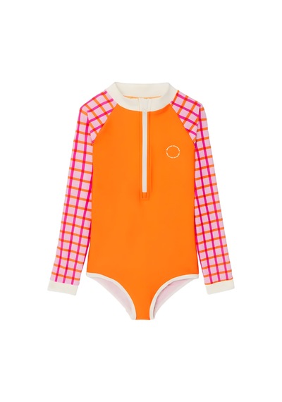 Kietla Uv Korumalı Kız Çocuk Mayosu Tartan Red Kırmızı