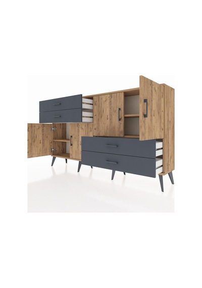Arges Konsol 3 Raflı 4 Çekmeceli 4 Kapaklı 176x30x99 Çam-çam/antr Çam-çam/antrasit Arges Konsol 3 Raflı 4 Çekmeceli 4 Kapaklı 176x30x99 Çam-çam/antr Çam-çam/antrasit