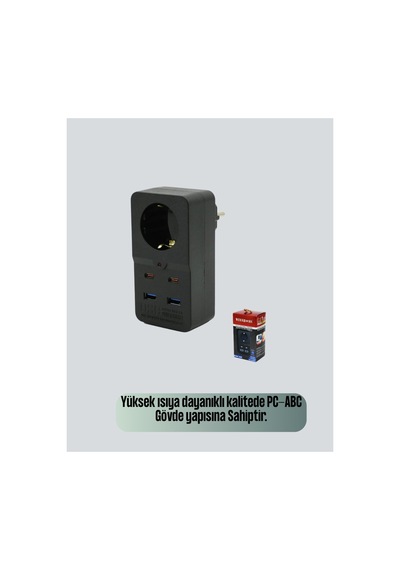 Akıllı Akım Dengelemeli Priz 2500w 4 Usb Type C Çıkışlı Çok Renkli 1 - 10 M