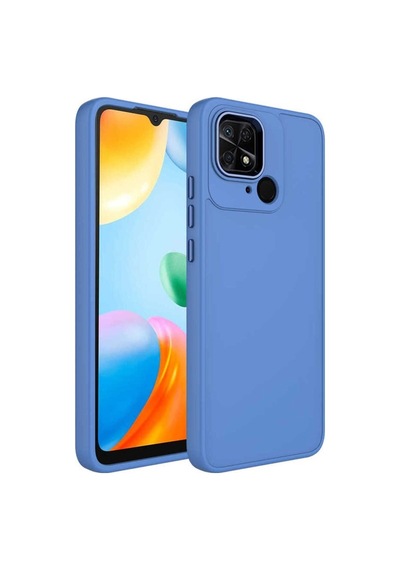 Xiaomi Redmi 10c Kılıf Metal Çerçeve Ve Buton Tasarımlı Silikon Zore Luna Kapak Lavendery Gray