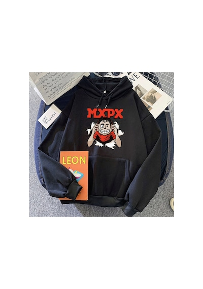 Tarzsokak Siyah Punk Rock Band Mxpx Hoodies Komik Karikatür Grafik Winter Deras Hip Hop Larerke