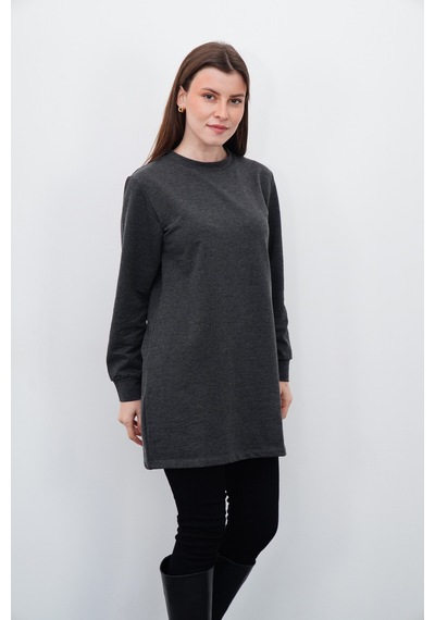 Penyebizden Tesettür Sweatshirt Tunik-antrasit