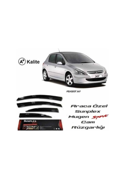 Peugeot 307 Mugen Cam Rüzgarlığı 2000-2014 Arası 4'lü Sunplex