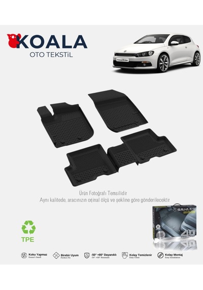 Volkswagen Scirocco 2009-2017 Uyumlu Sahler 4,5d Oto Paspas