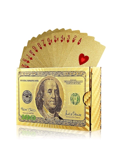 Gold Dolar iskambil Kağıdı Pvc Su Geçirmez Oyun Kağıdı cin383sr