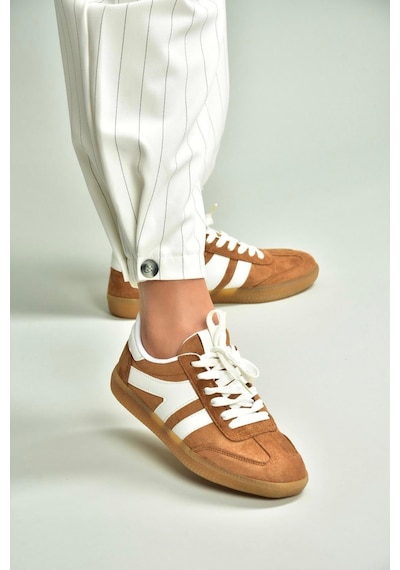 Fox Shoes U652861402 Taba Süet Kadın Spor Ayakkabı Sneakers Taba-süet