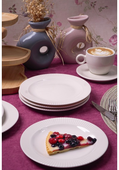 Heda Porselen Elif 6'lı 18 Cm Pasta Ve Tatlı Servis Tabağı