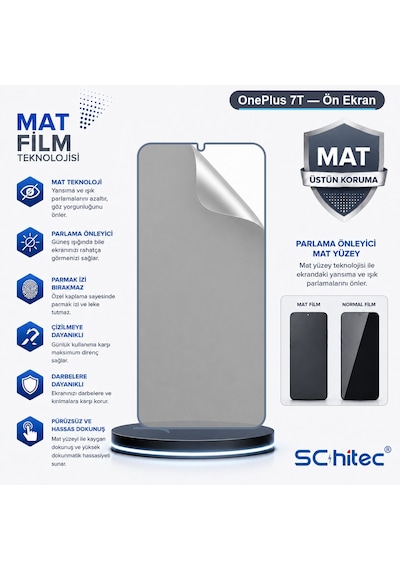 Schitec Oneplus 7t Uyumlu Ön Yüzey Mat Hidrojel Ekran Koruyucu 04460029