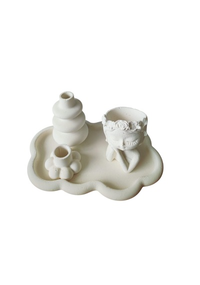 Nakkaş Home Dekoratif Mum Ve Tütsülük Obje - M1 Modeli Beyaz