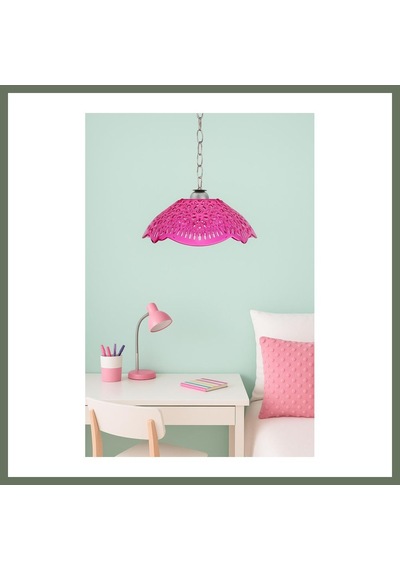 Bezos Pembe Akrilik Avize Modern Dekoratif Aydınlatma 35x35x12 Cm Bezos1