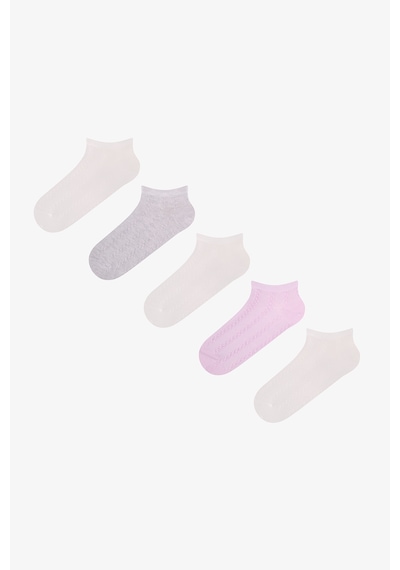 Penti Gri Soft Clouded Jakarlı 5 Çift Patik Çorap Gri Soft Multi