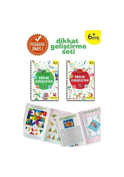 Küçük Dahiler Dikkat Geliştirme Seti - 6+ Yaş-2 Kitap Takım - Ayça G. Derin - İndigo Çocuk