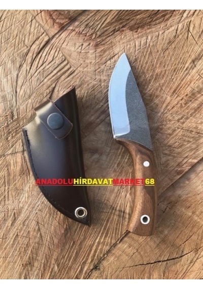 El Yapımı Mini Cep Çakısı Avcı Kampçı Bıçağı Mini Çelik Bıçak Kahverengi