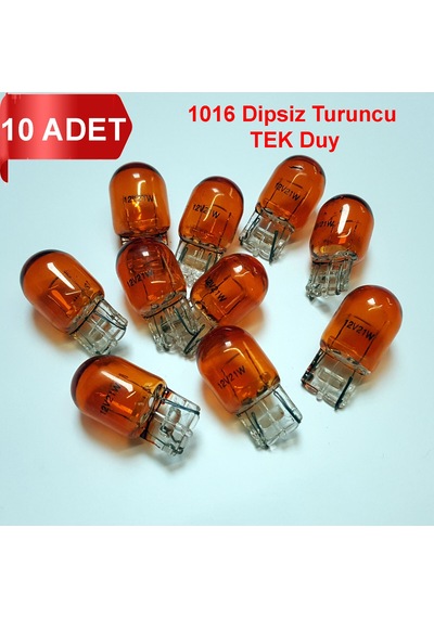 T20 Büyük Dipsiz Turuncu Tek Duy 1016 Ampul 10 Adet Turuncu
