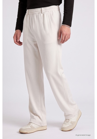 TOMMYLIFE Ekru Rahat Form Erkek Palazzo Pantolon - 82199