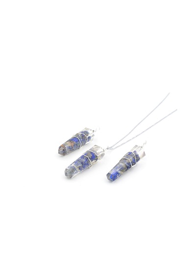 Hakiki Doğal Lapis Lazuli Taşı Orgonit Kolye Ucu 1.Kalite 001 Mavi