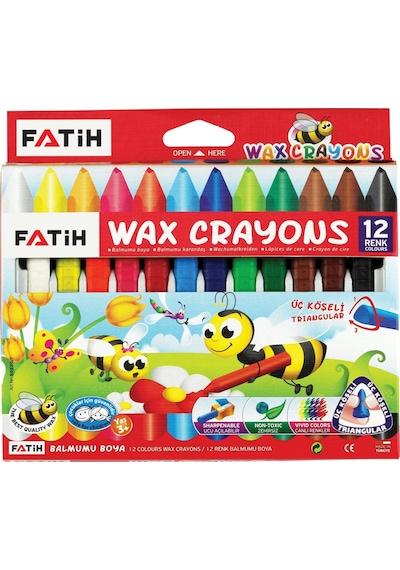 Fatih 12 Renk Üçgen Crayon Jumbo Mum Boya 50290