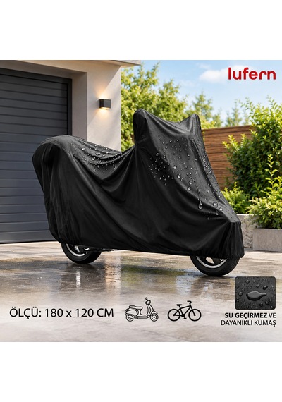 Dayanıklı Su Ve Toz Geçirmez Motosiklet Ve Scooter Koruma Brandası Uv Güneş Koruması 180x120 Cm