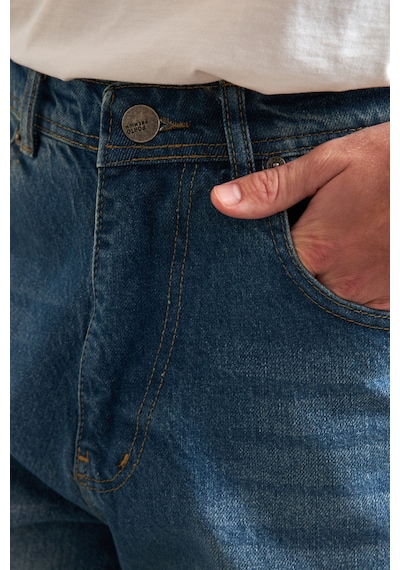 Erkek Ekstra Baggy Jean Pantolon Mavi