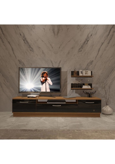 Decoraktiv Trendstyle 4 Mdf Tv Ünitesi Tv Sehpası Ceviz - Siyah