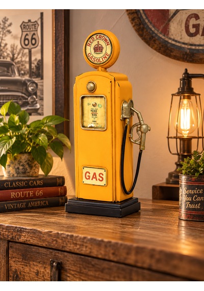 Mnk Home Dekoratif Metal Yakıt Pompası Kumbara Vintage Retro Eskitme Tasarım Renk