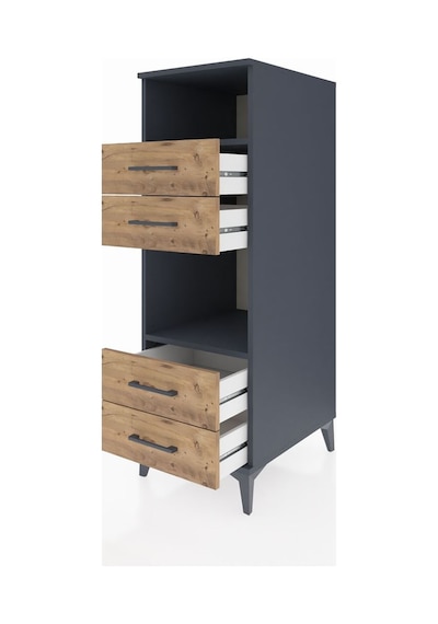 Kronos Dolap 2 Raflı 4 Çekmeceli 44x59x134 Antrasit-çam Antrasit