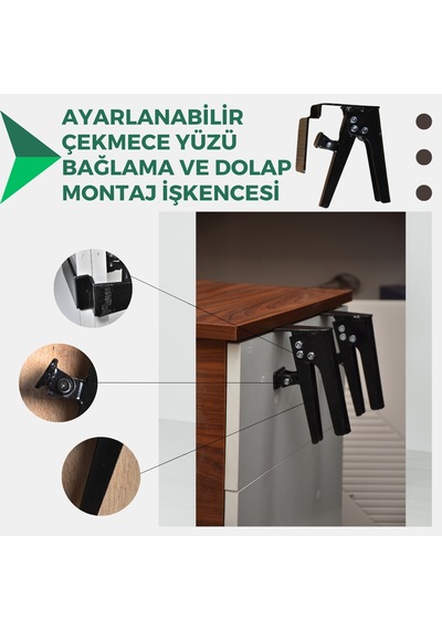 Ayarlanabilir Çekmece Yüzü Ve Dolap Montaj İşkencesi Çift