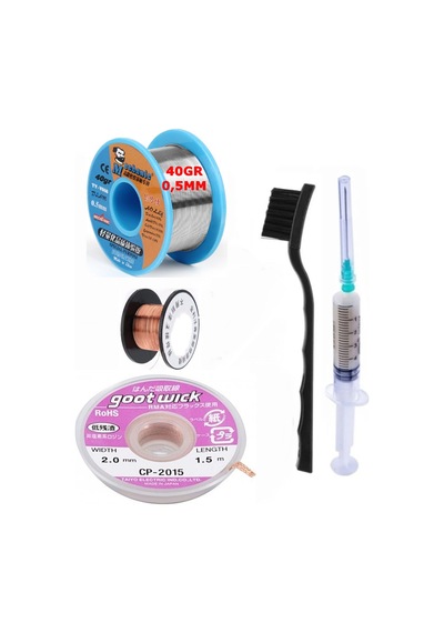 Mechanic Lehim Noclean Sn63/pb37 40g 0,5mm Lehim Toplama Cp-2015 Emme Teli 2mm 5li Set