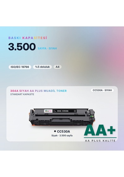 Hp 304a Cc530a Siyah Uyumlu Toner Aa Plus / Color Laserjet Cp2025 / Cm2320