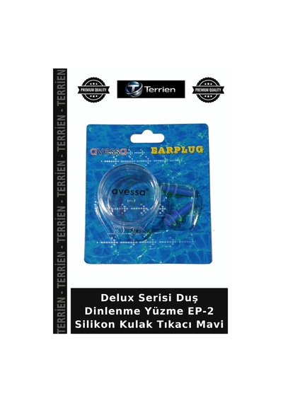 Delux Serisi Duş Dinlenme Yüzme Ep-2 Silikon Kulak Tıkacı Mavi
