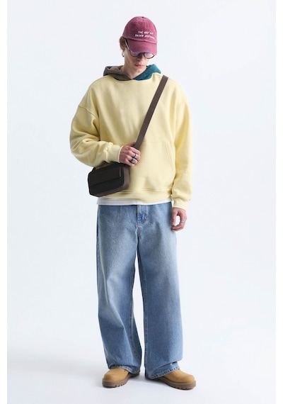 Vamos Boxy Fit Kapüşonlu Sweatshirt Sarı