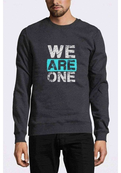 Exo We Are One We Are Baskılı Füme Antrasit Erkek Örme Sweat