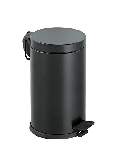 Pedallı Krom Mat Siyah 430 Kalite Pedallı Çöp Kovası 16 Litre 27,5x38 Cm Siyah