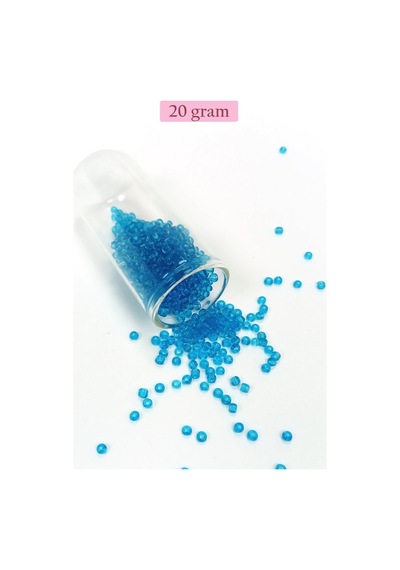 Dökme Cam Kum Boncuk 8/0 3 Mm - 20 Gram - Şeffaf Deniz Mavi - Bnc180 Diğer