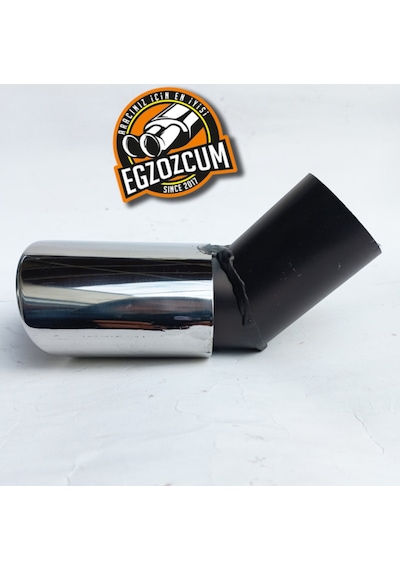 51 Mm. Dirsek 90 Mm Çıkışlı Yassı Kesik Tekli Krom Egzoz Ucu Eksoz