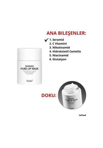 Sudee Shining Pure-up Mask 52 Ml Parlak Bir Cilt İçin Aydınlatıcı Etkili Gece Maskesi