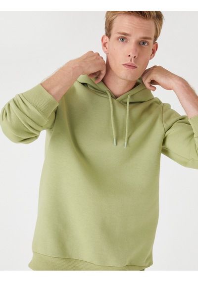 Koton Basic Kapşonlu Sweatshirt Yeşil 3sam70001mk Yeşil